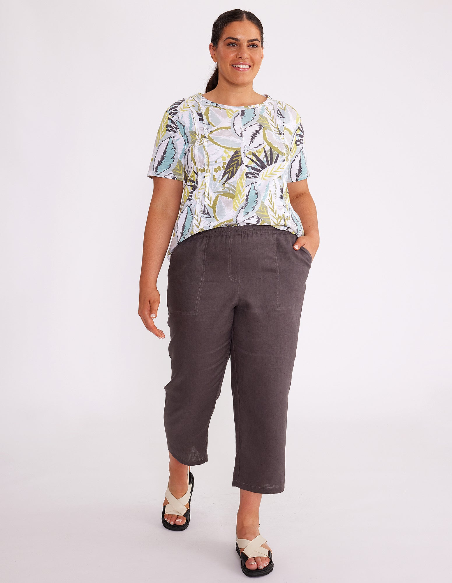 Washer Linen Cropped Pant – Yarra Trail & Marco Polo