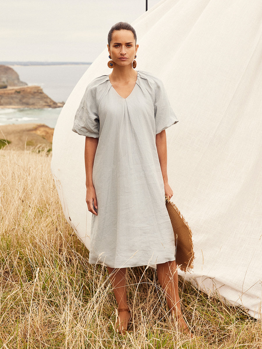 Shot Linen Dress – Yarra Trail & Marco Polo