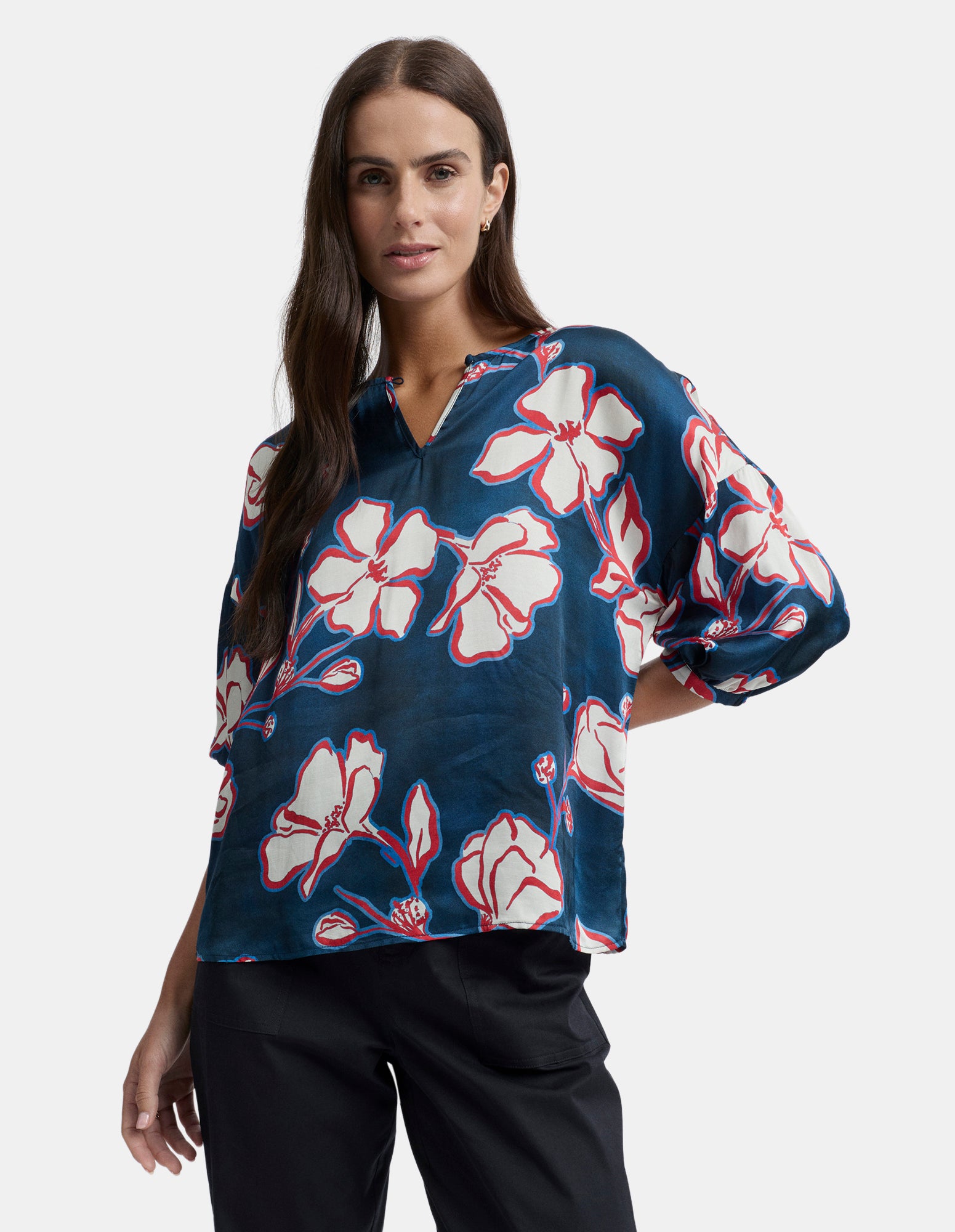 Cannes Large Floral Print Blouse