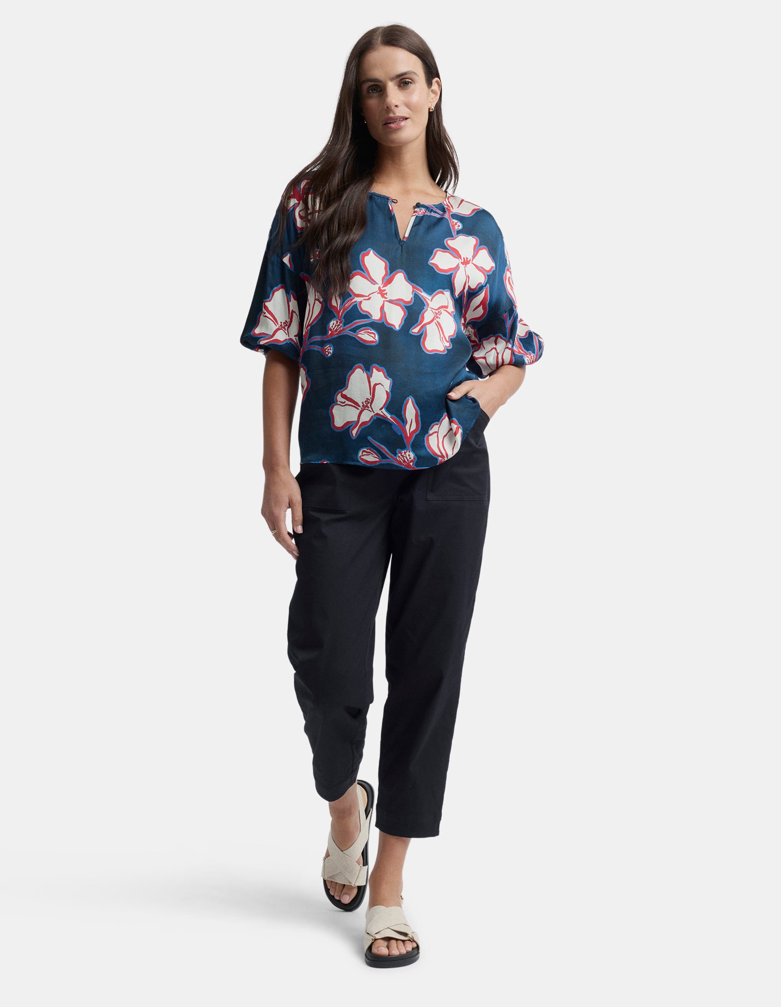 Cannes Large Floral Print Blouse