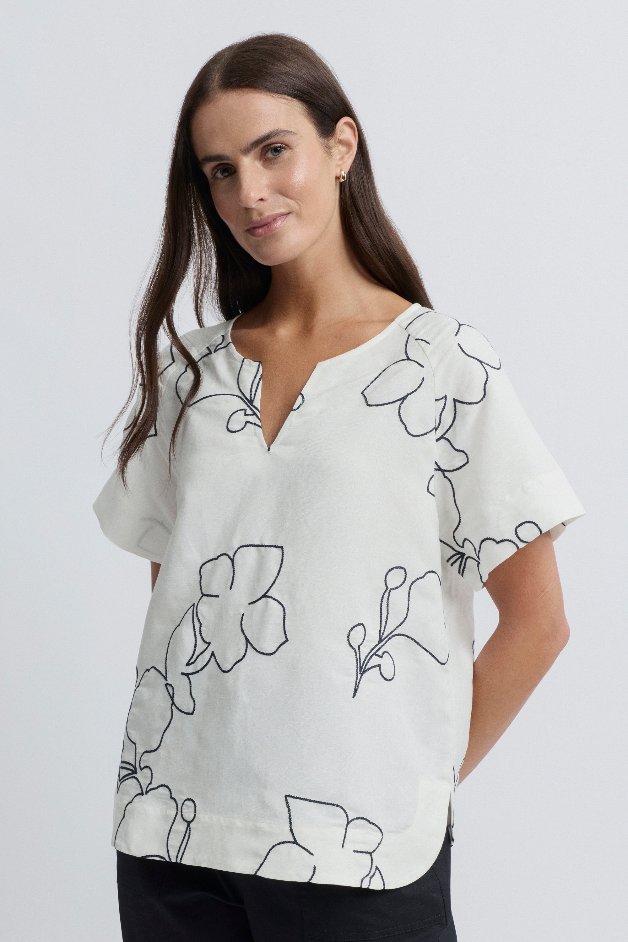 La Darse Short Sleeve Floral Top