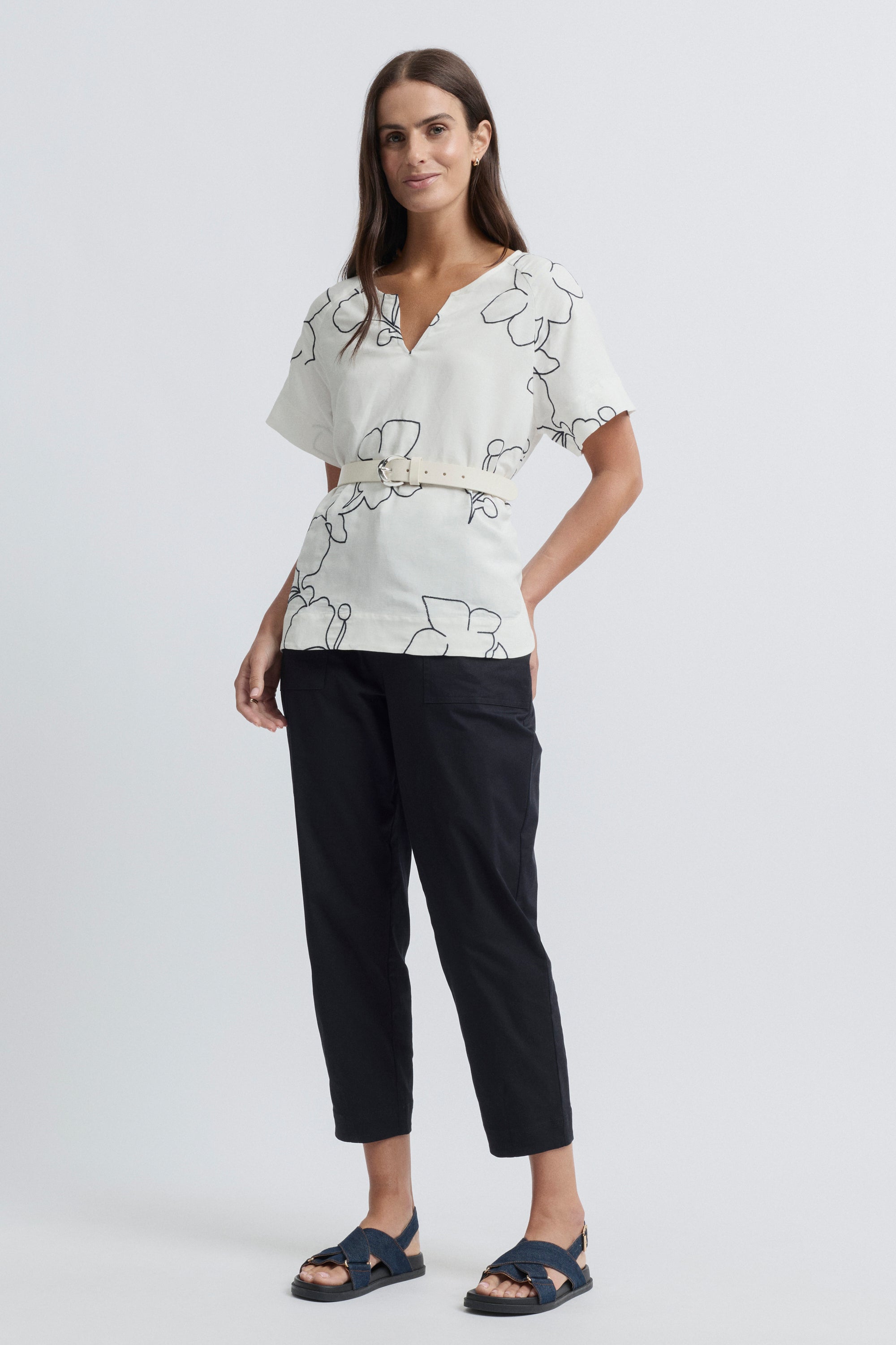 La Darse Short Sleeve Floral Top