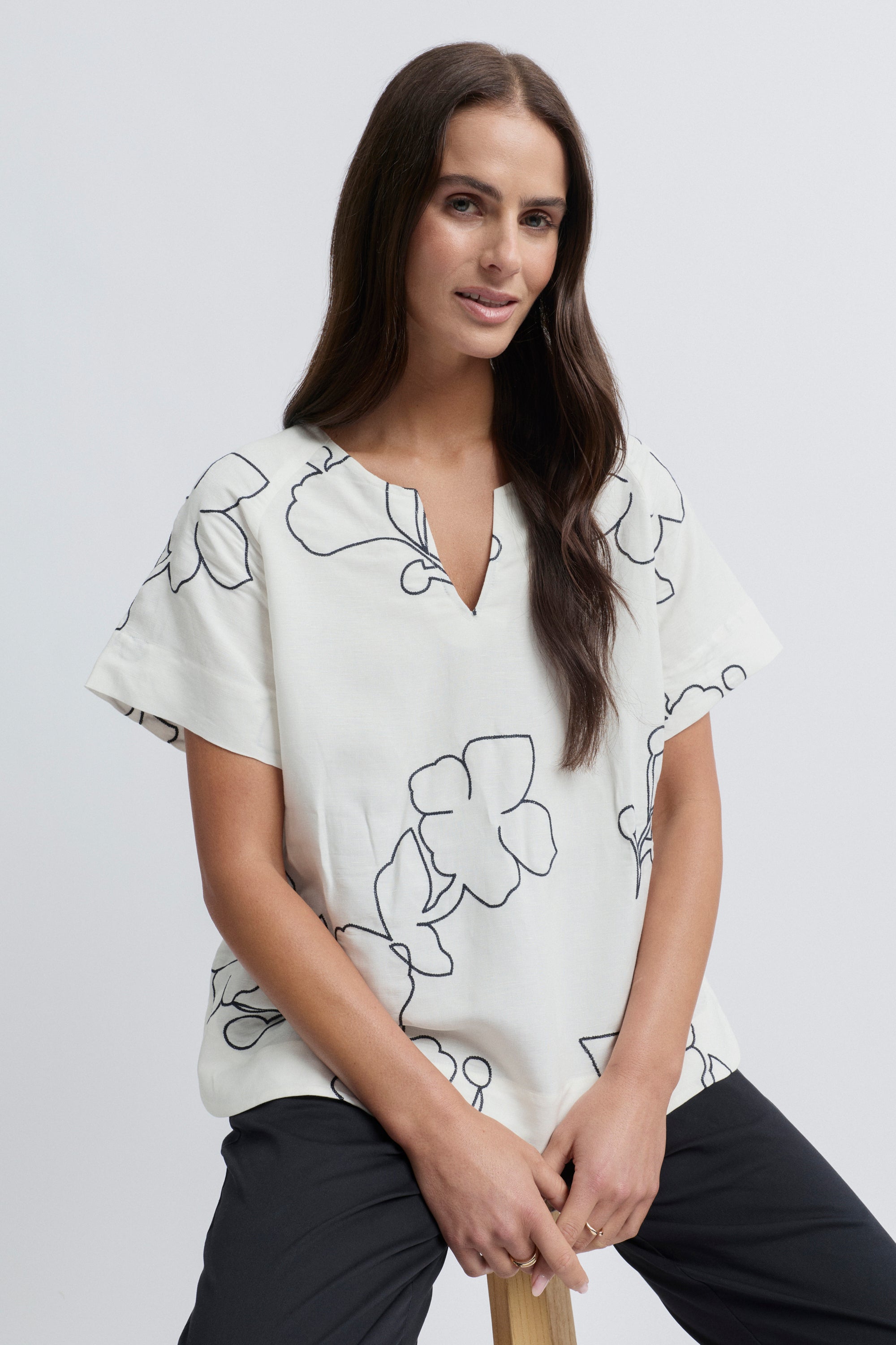La Darse Short Sleeve Floral Top
