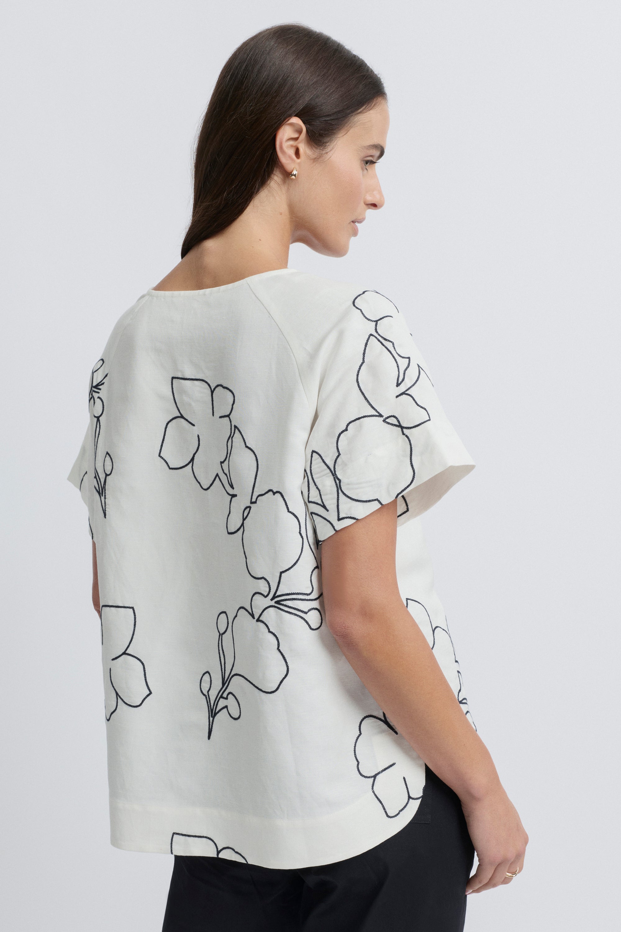 La Darse Short Sleeve Floral Top