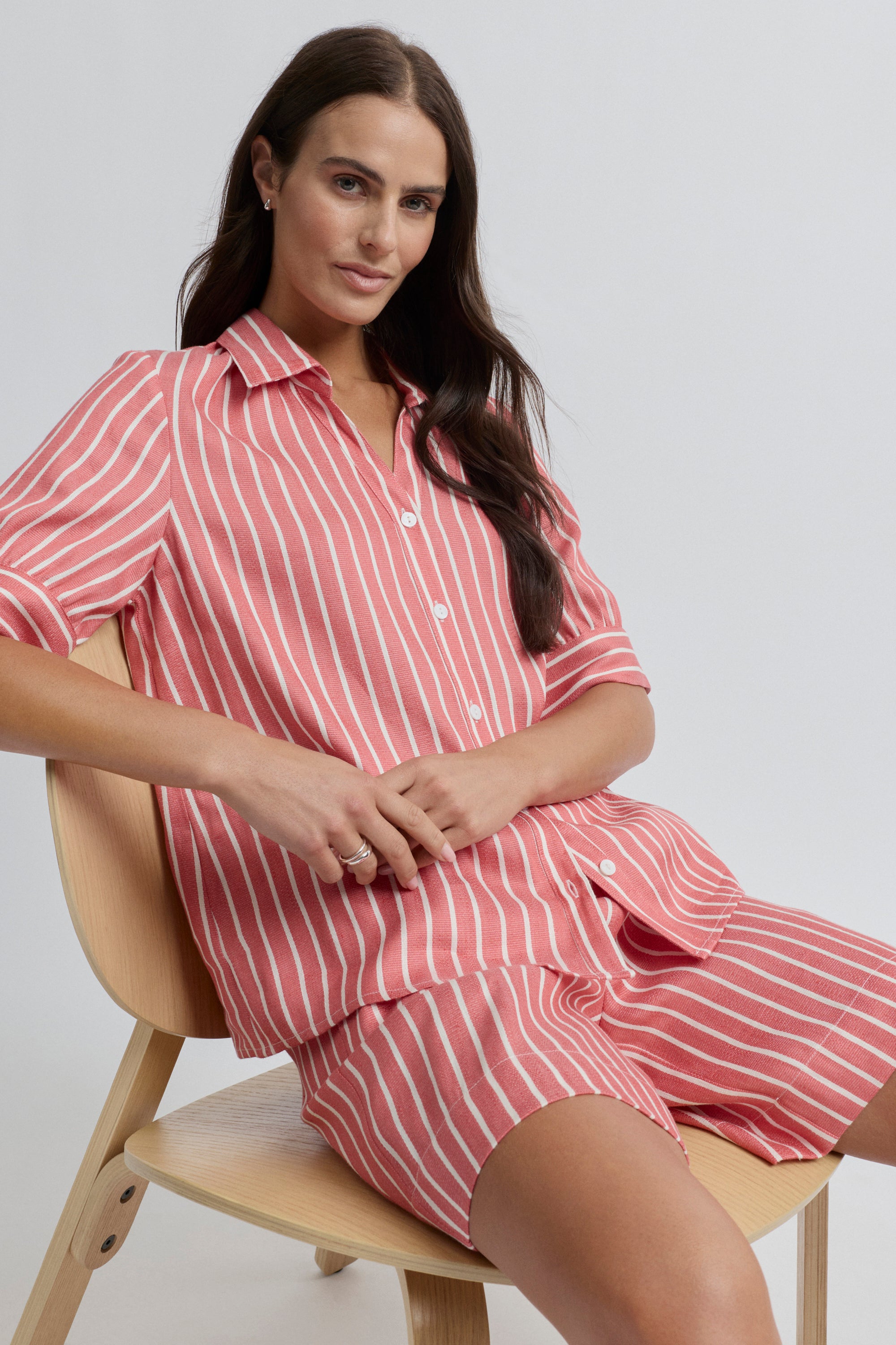 Monte Carlo Striped Linen Cotton Short