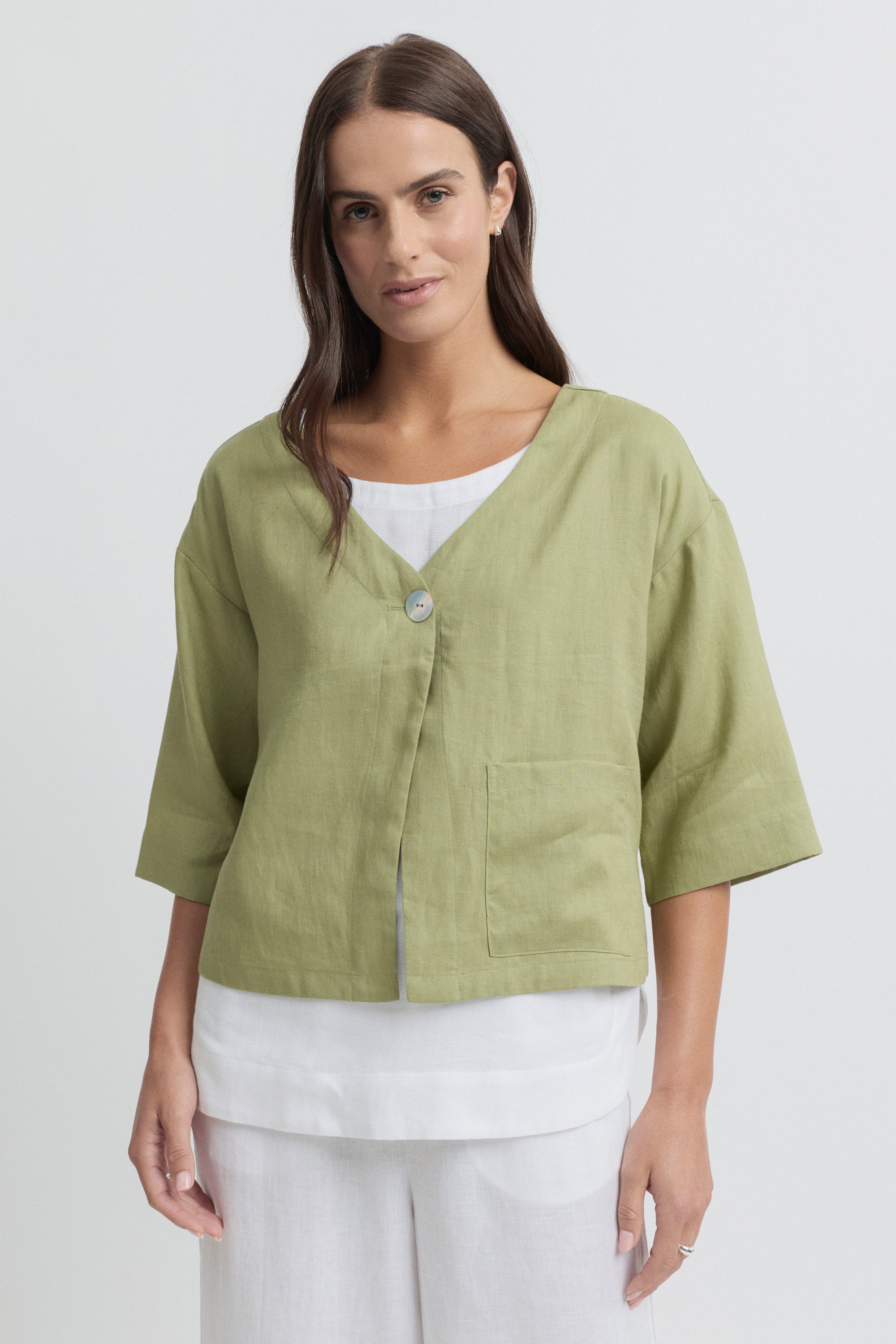 Tirari Short Sleeve Linen Shacket