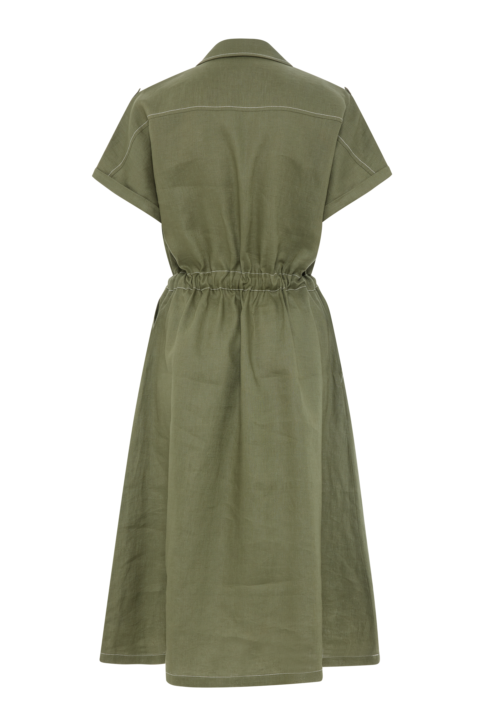 Tirari Utility Zip Font Linen Dress